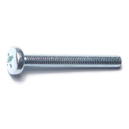 Midwest Fastener M8-1.25 x 70 mm Phillips Pan Machine Screw, Zinc Plated Steel, 6 PK 78567
